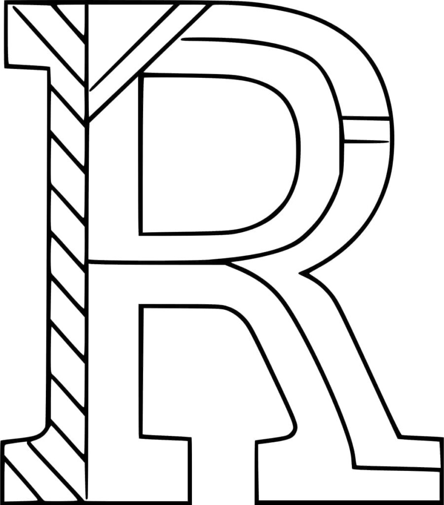 Desenho de Letra R Perfeita para Colorir