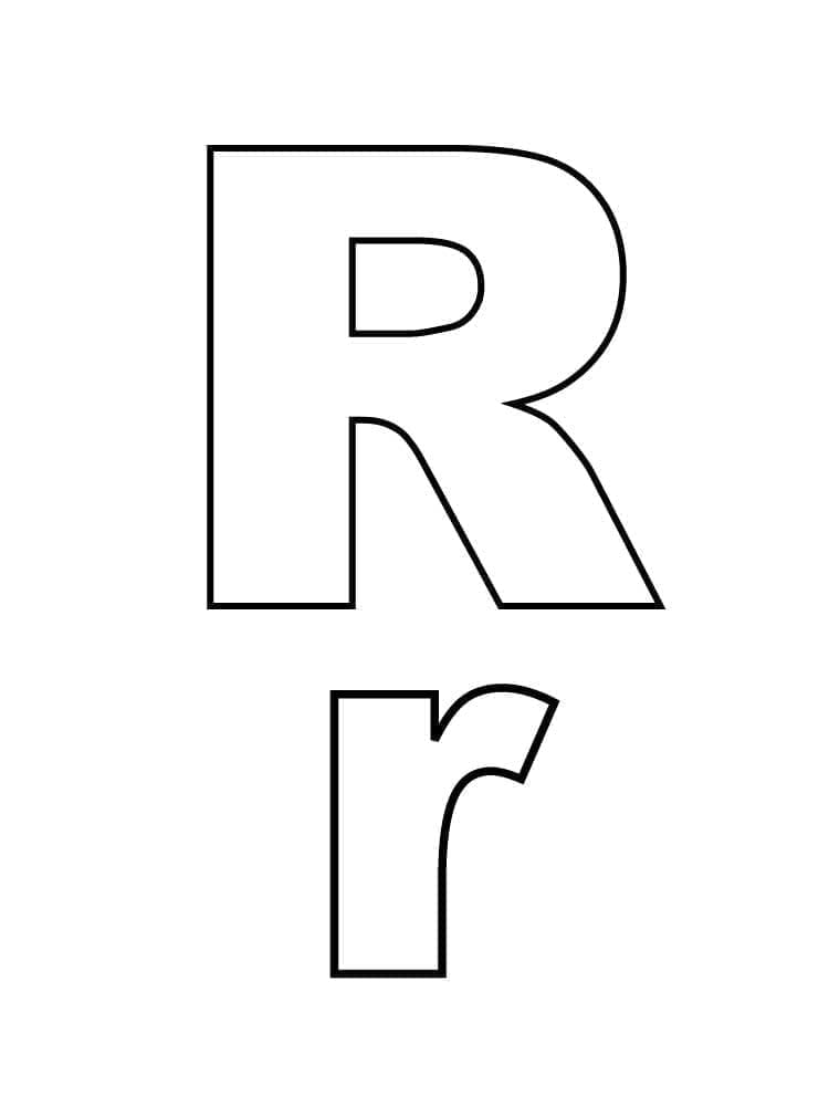Desenho de Letra R Simples para Colorir