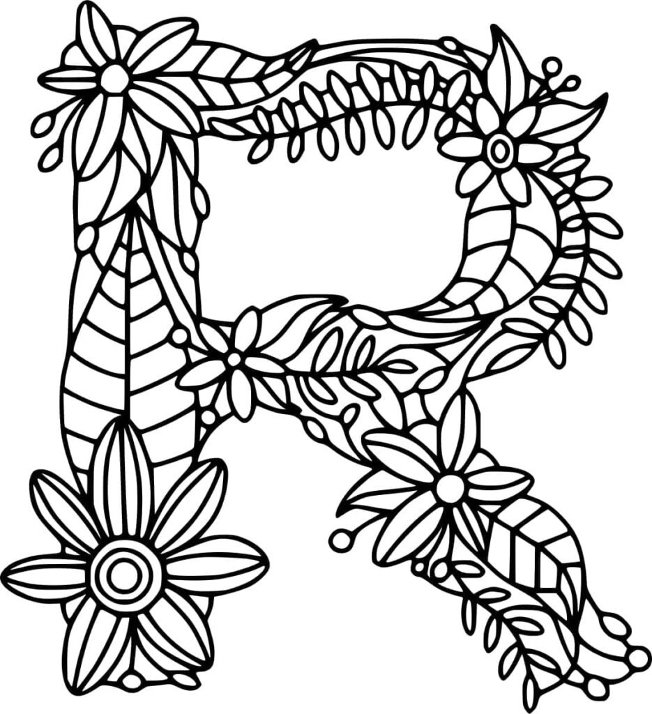 Desenho de Linda Letra R para Colorir