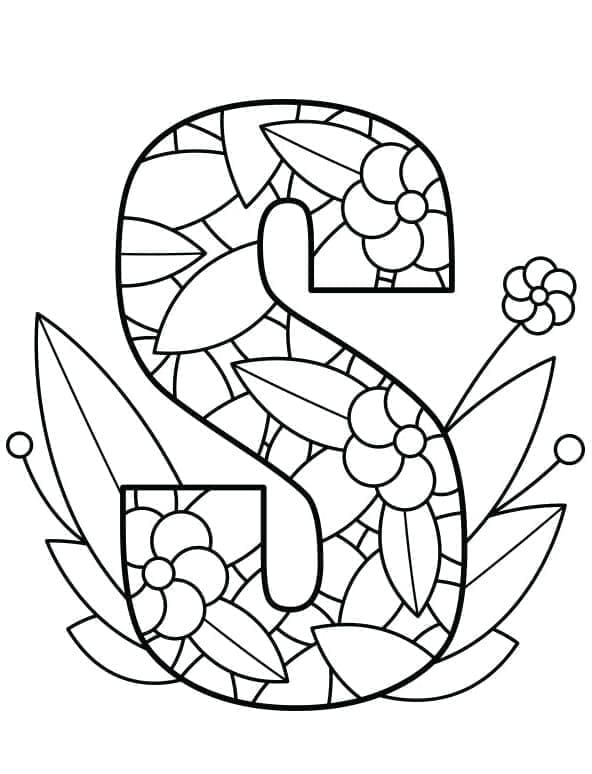 Desenho de Bela Letra S para Colorir