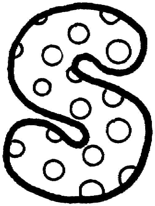 Desenho de Letra S Fofa para Colorir