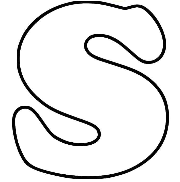 Desenho de Letra S Grátis para Colorir