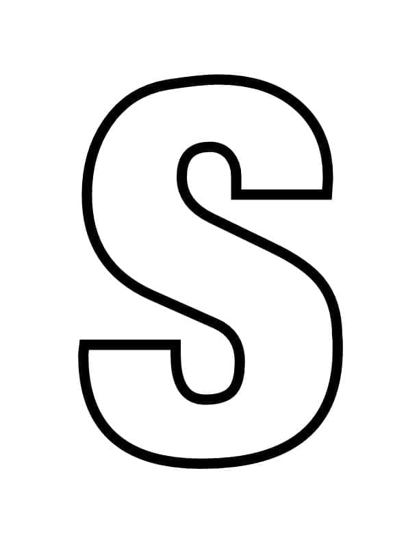 Desenho de Letra S Maiúscula para Colorir