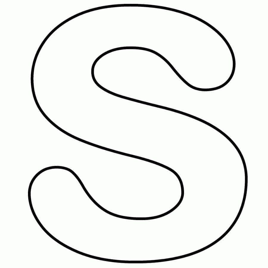 Desenho de Letra S Muito Fácil para Colorir