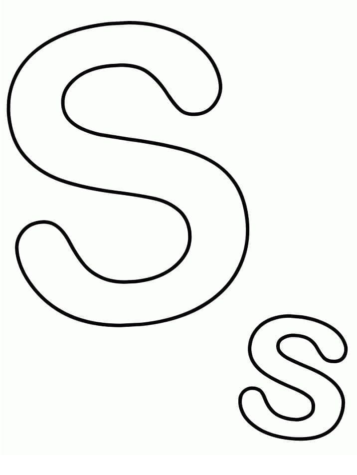 Desenho de Letra S Muito Simples para Colorir