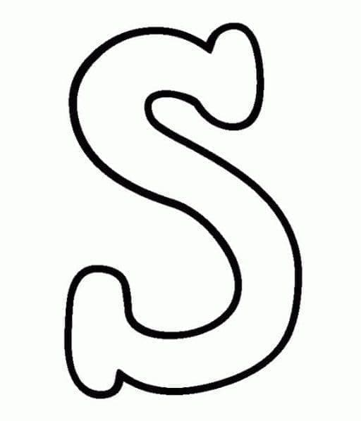 Desenho de Letra S Simples para Colorir