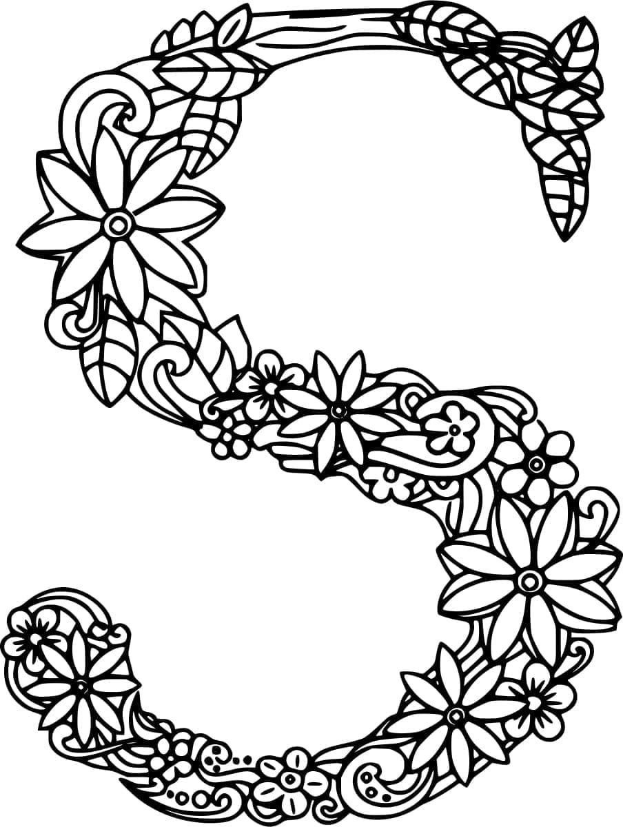 Desenho de Linda Letra S para Colorir
