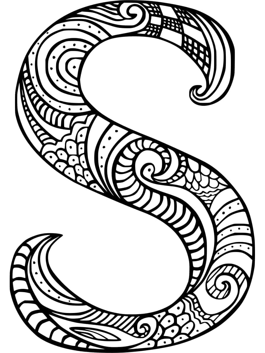 Desenho de Maravilhosa Letra S para Colorir