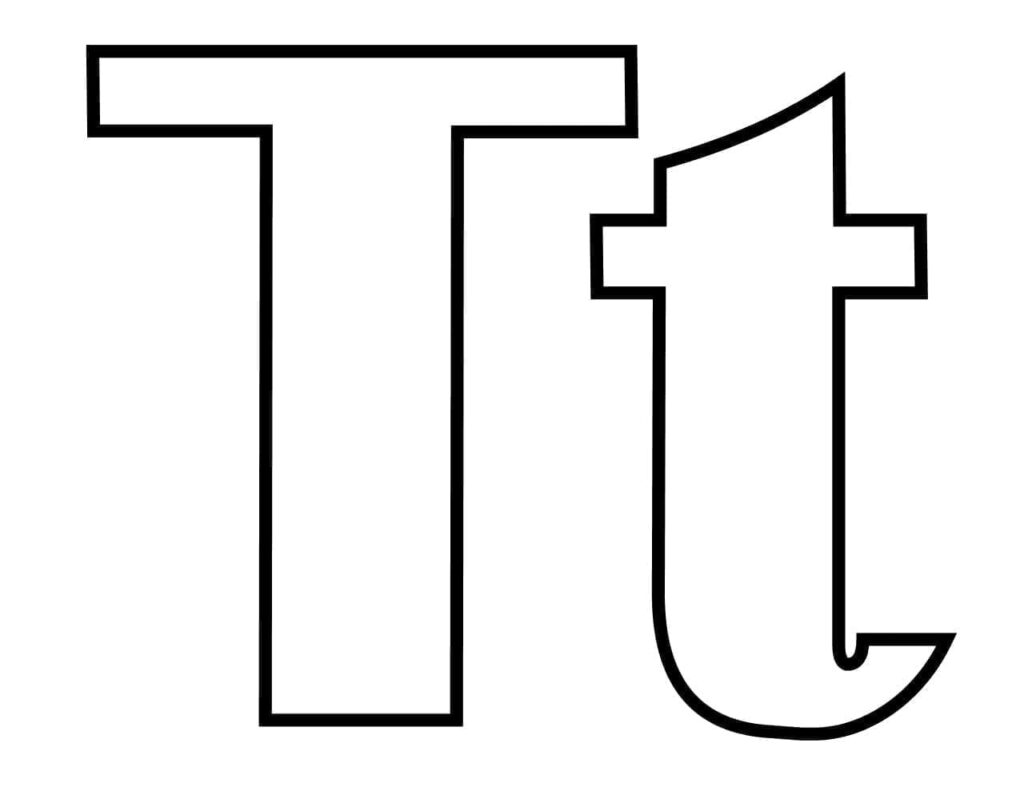 Desenho de Letra T Perfeita para Colorir