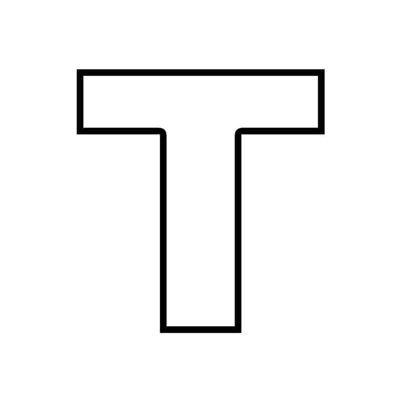 Desenho de Letra T Simples para Colorir