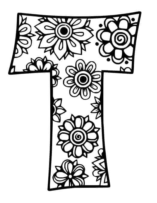 Desenhos de Letra T para Colorir