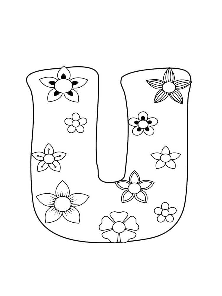 Desenho de Adorável Letra U para Colorir