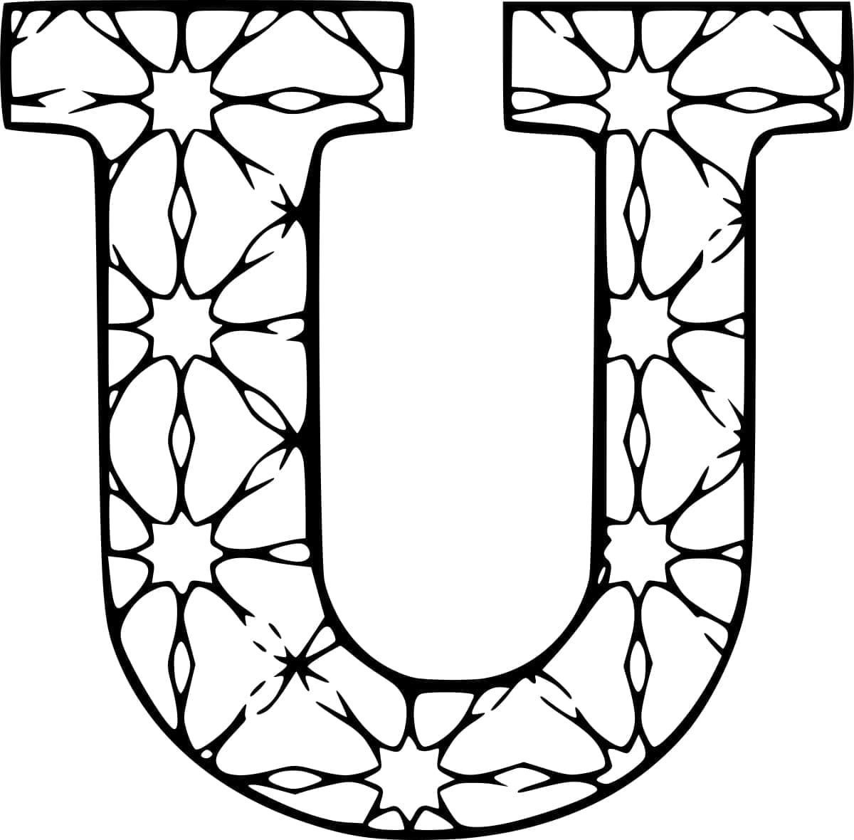 Desenho de Foto da Letra U para Colorir