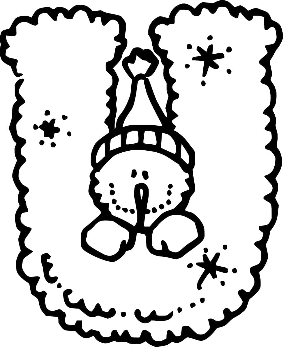 Desenho de Letra U Engracada para Colorir