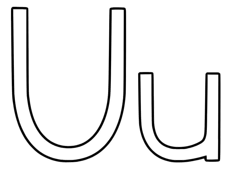 Desenho de Letra U Grátis para Colorir