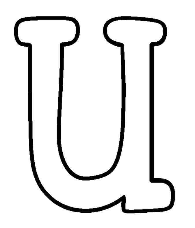 Desenho de Letra U Imprimivel para Colorir