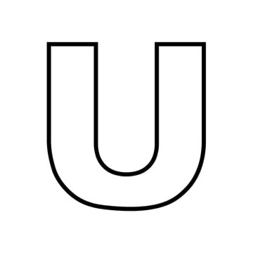 Desenho de Letra U maiúscula para Colorir