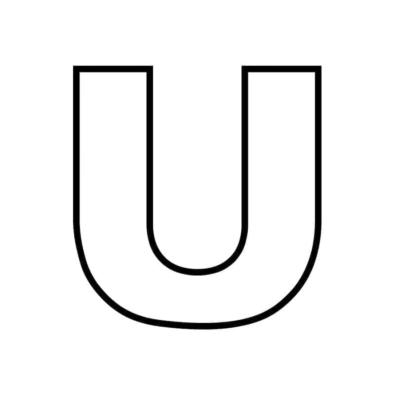 Desenho de Letra U Maiúscula para Colorir