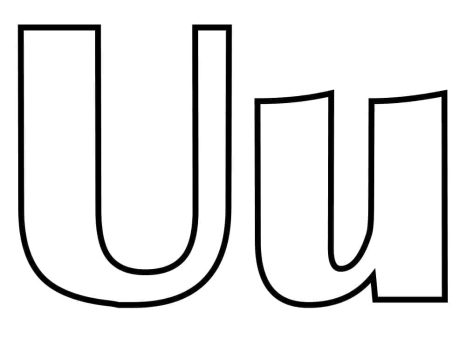 Desenho de Letra U Perfeita para Colorir
