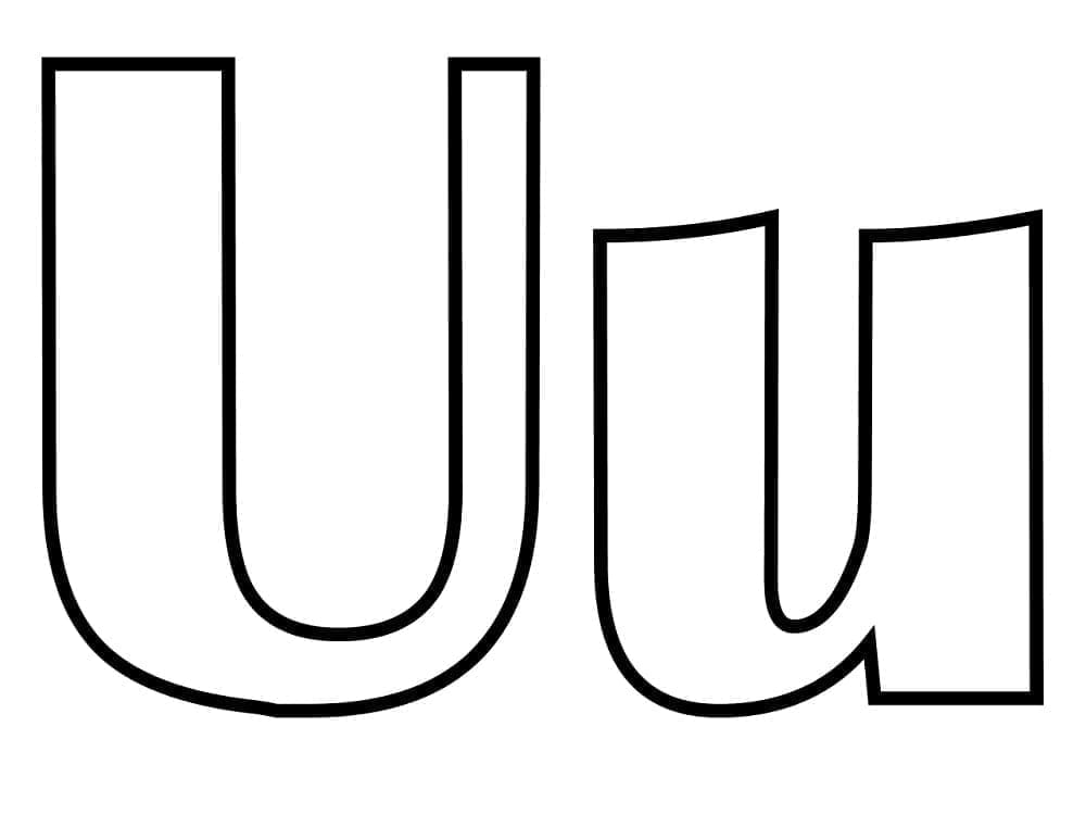 Desenho de Letra U Perfeita para Colorir
