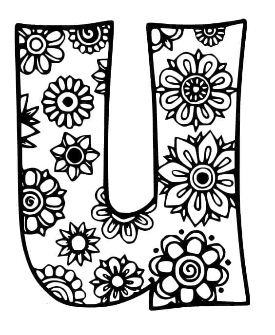 Desenho de Linda Letra U para Colorir