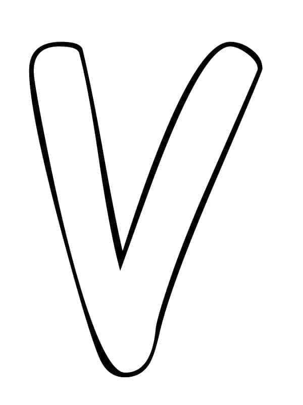 Desenho de Letra V Fácil para Colorir