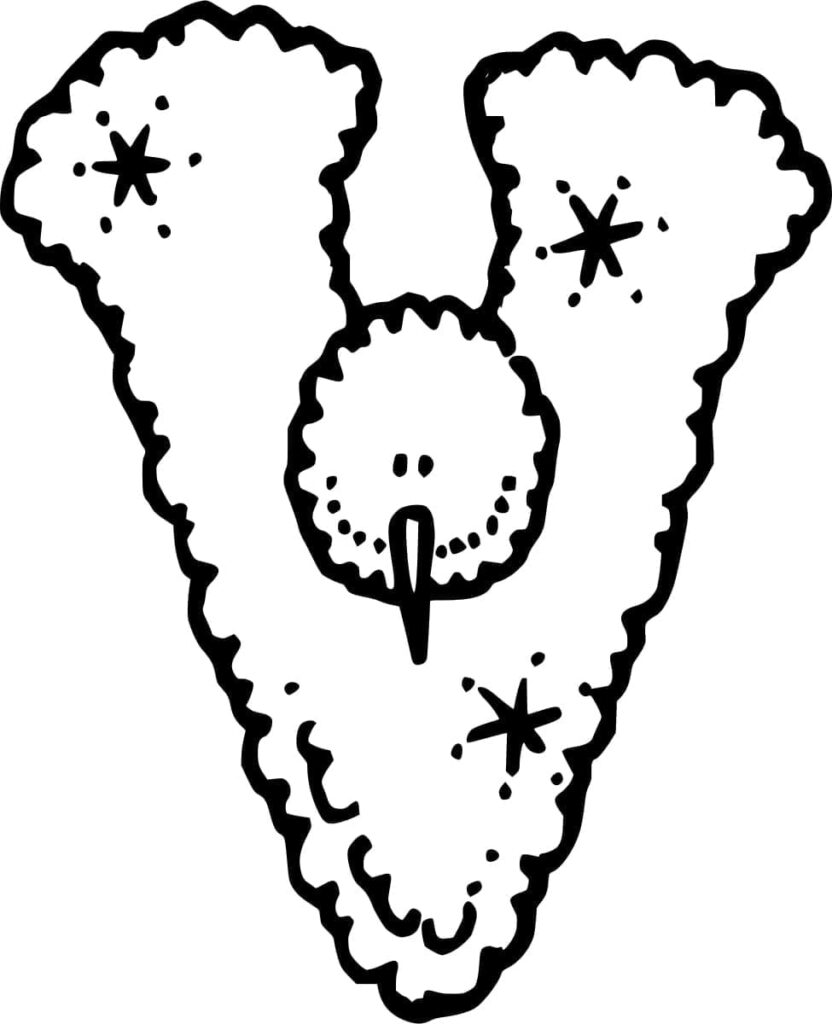 Desenho de Letra V Grátis para Crianças para Colorir