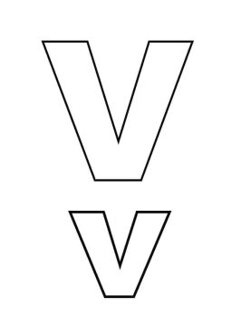 Desenho de Letra V Simples para Colorir