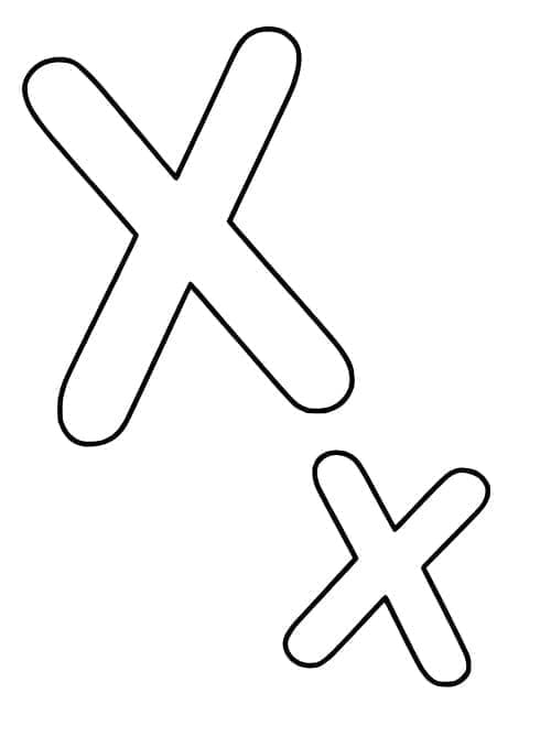 Desenho de Letra X Fácil para Colorir