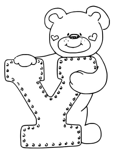 Desenho de Letra Y Básica para Colorir