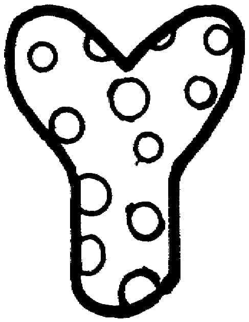 Desenho de Letra Y Fofa para Colorir