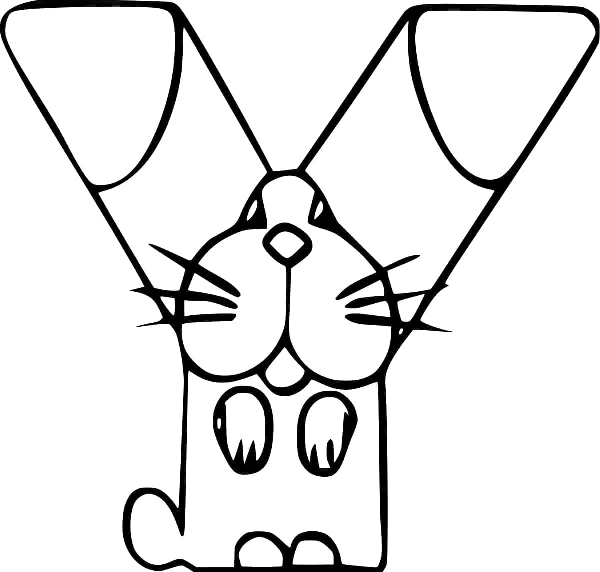 Desenho de Letra Y Grátis para Colorir