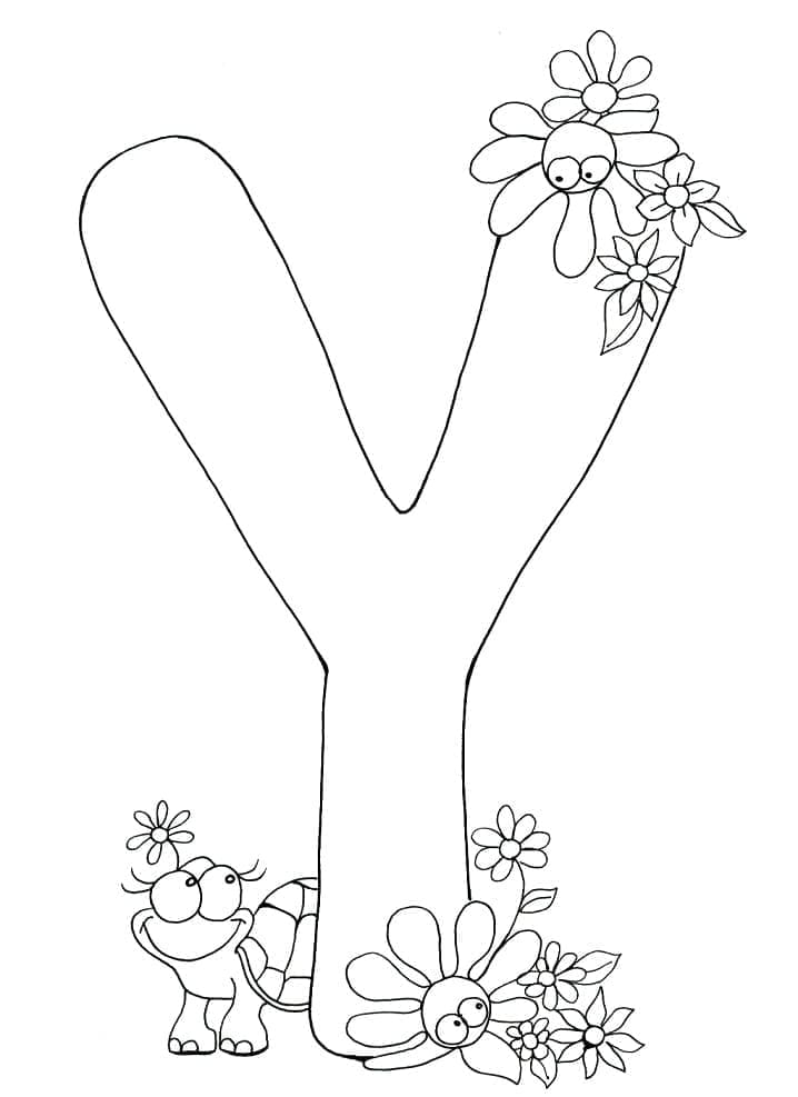 Desenho de Letra Y Imprimivel para Colorir