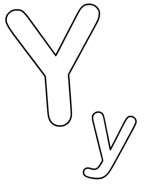 Desenho de Letra Y no Alfabeto para Colorir