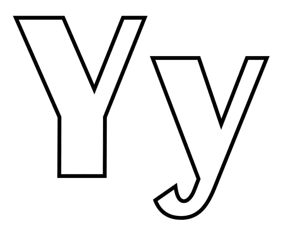 Desenho de Letra Y Perfeita para Colorir