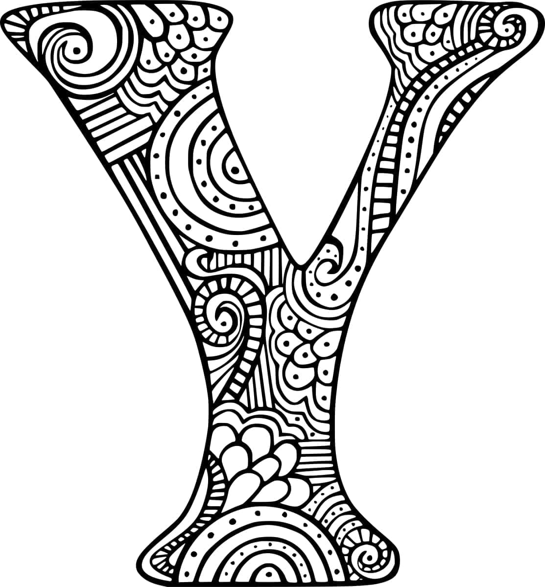 Desenhos de Letra Y para Colorir