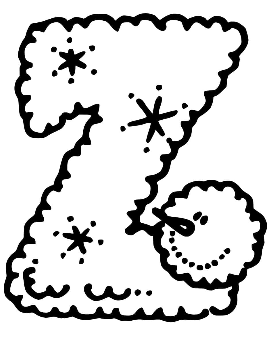 Desenho de Adorável Letra Z para Colorir