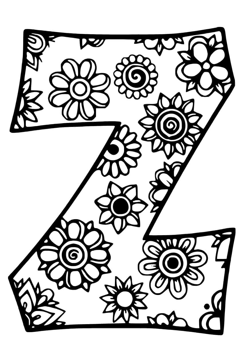 Desenho de Bela Letra Z para Colorir