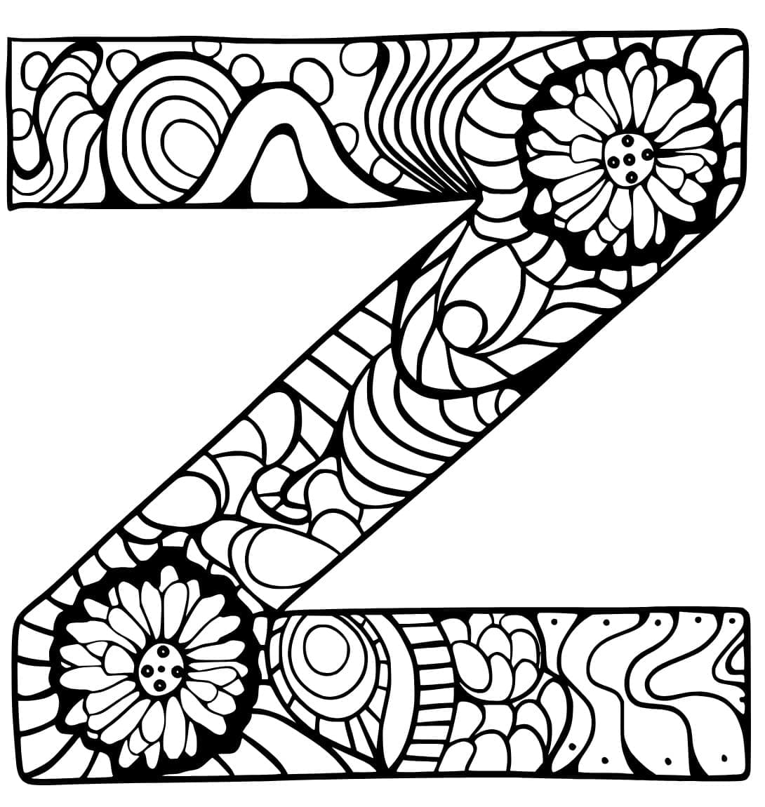 Desenho de Imagem da Letra Z para Colorir