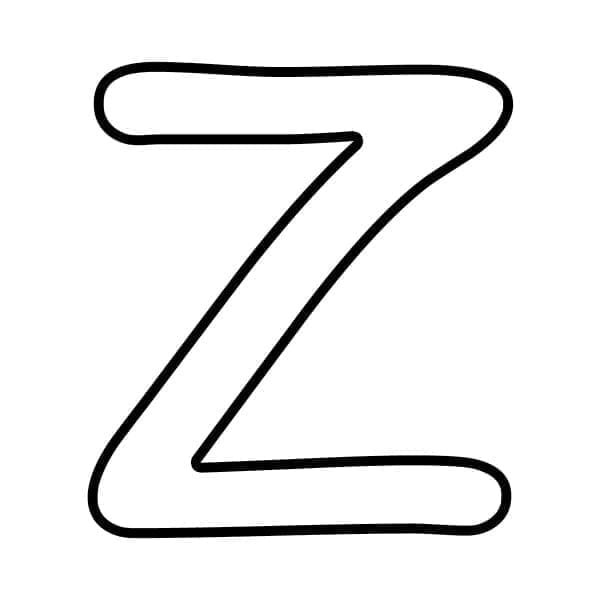 Desenho de Letra Z Fácil para Colorir