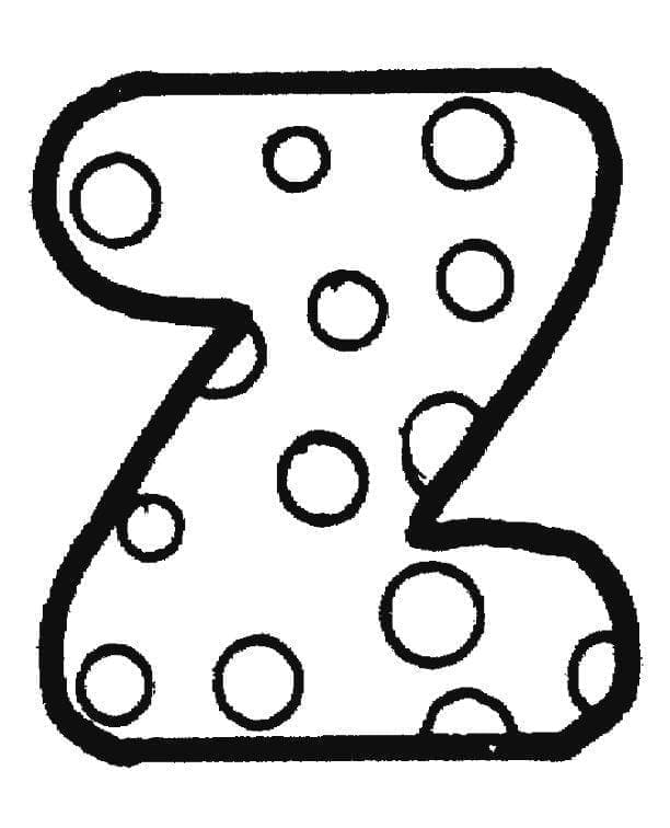 Desenho de Letra Z Fofa para Colorir