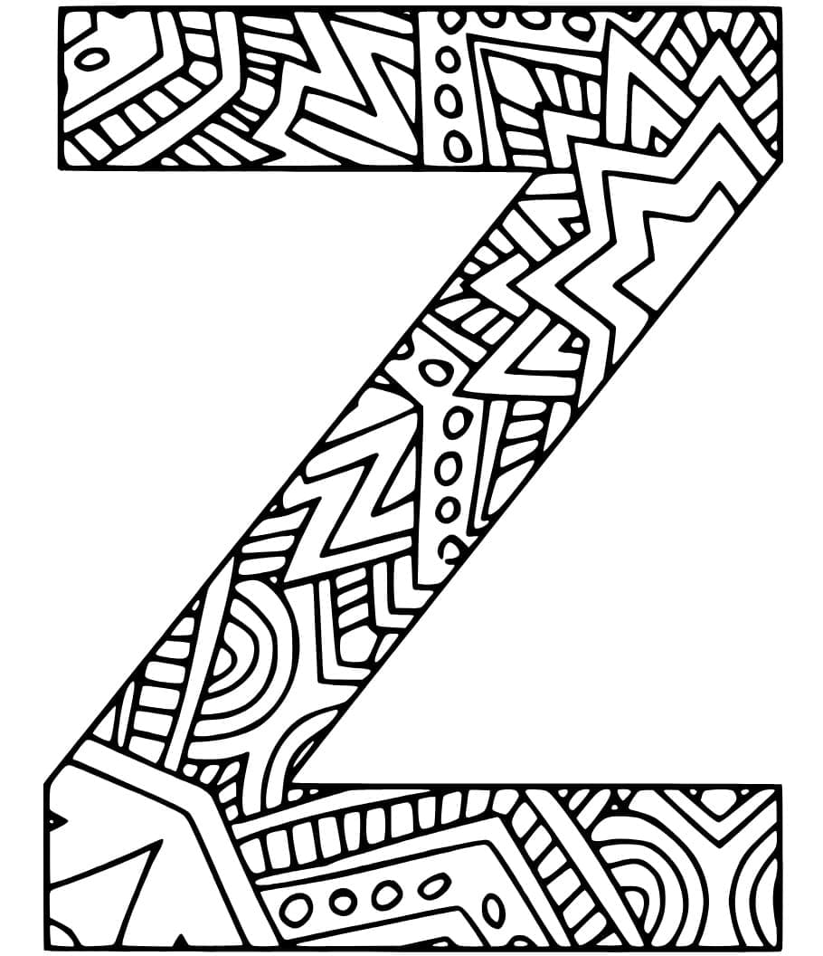 Desenho de Letra Z Grátis para Crianças para Colorir