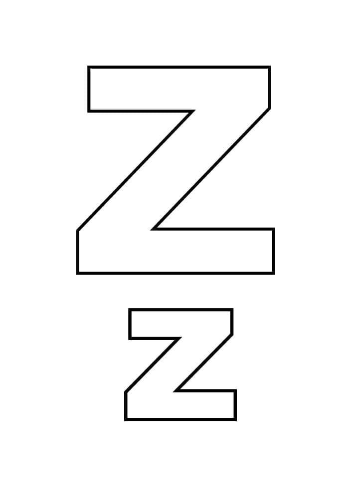 Desenho de Letra Z Imprimivel para Colorir
