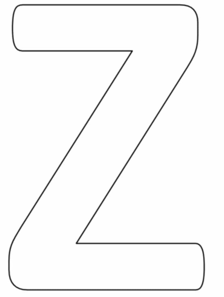 Desenho de Letra Z Muito Fácil para Colorir
