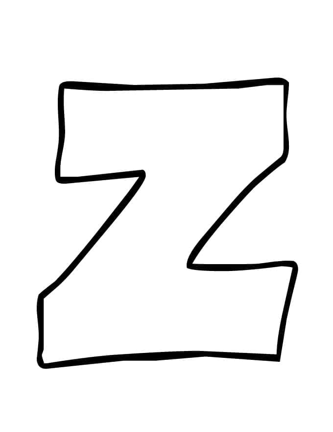 Desenho de Letra Z Muito Simples para Colorir
