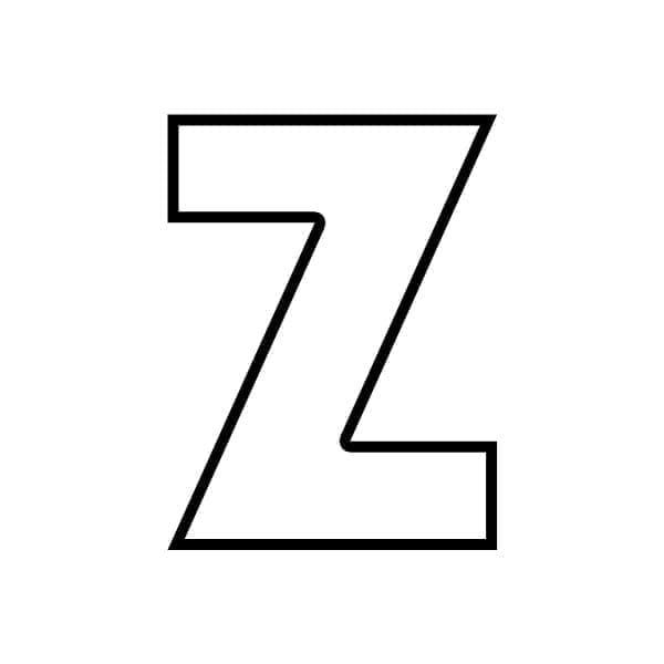 Desenho de Letra Z no Alfabeto para Colorir