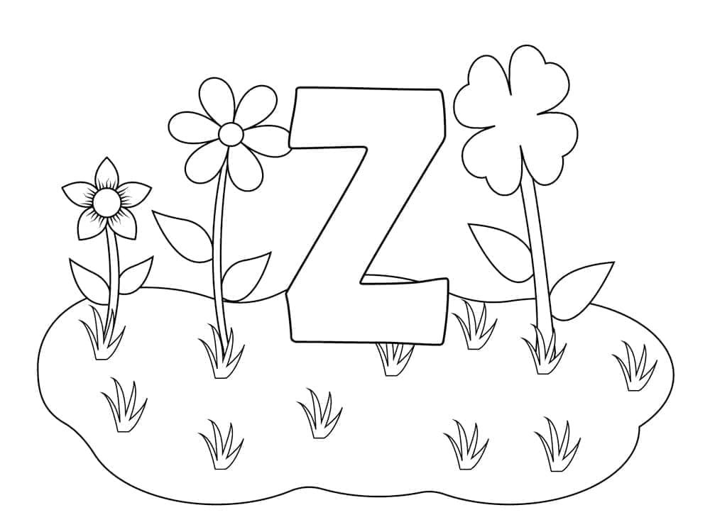 Desenho de Letra Z para Crianças para Colorir