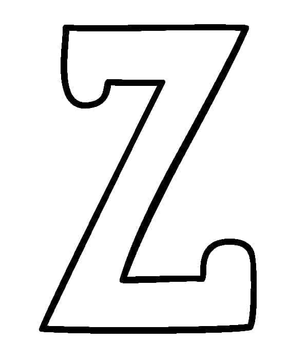 Desenho de Letra Z Simples para Colorir