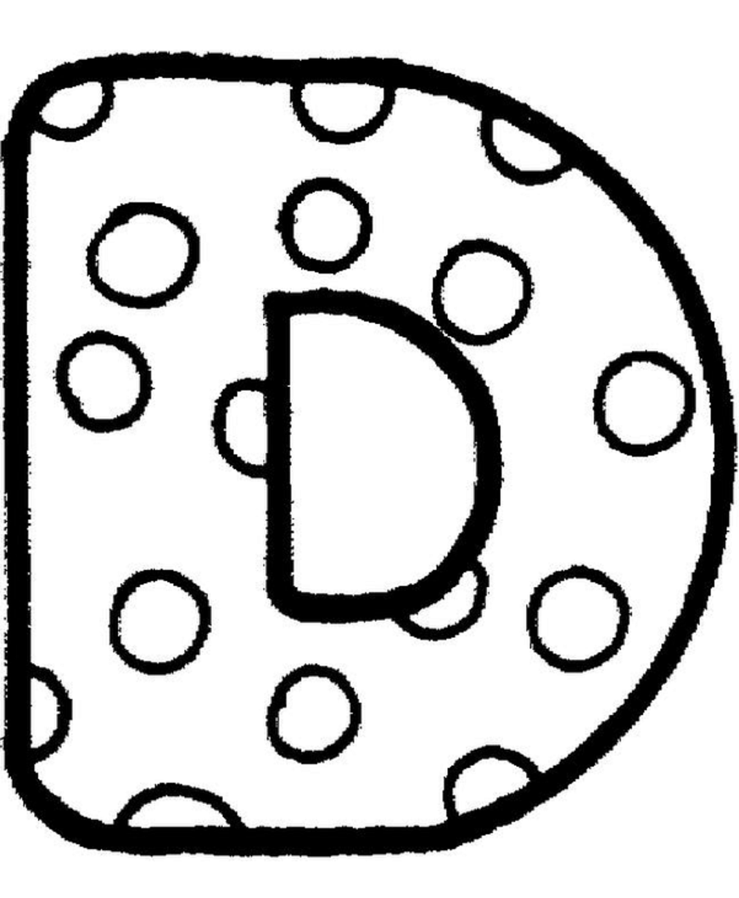 Desenho de Letra D para Imprimir e Colorir Pdf