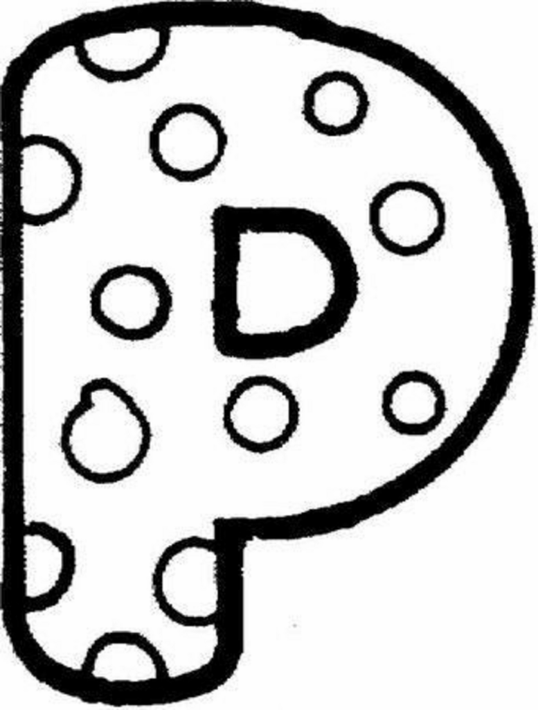 Desenho de Letra P para Imprimir e Colorir Pdf
